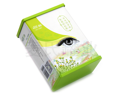 明目菊花茶鐵盒子包裝,花草茶馬口鐵盒,獨(dú)特浮雕激凸工藝,用精湛的工藝彰顯麥?zhǔn)瞎迾I(yè)12年定制包裝的傳承歷史,材質(zhì)有0.23mm鍍錫馬口鐵,真材實(shí)料,相比紙質(zhì)、三片罐，新穎包裝更高檔次