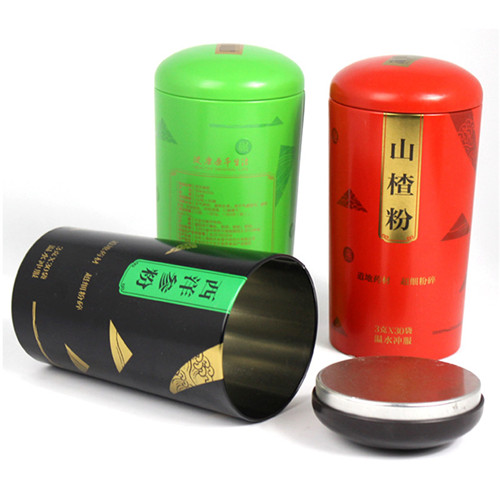 西洋參粉鐵罐；圓形山楂粉包裝罐定制